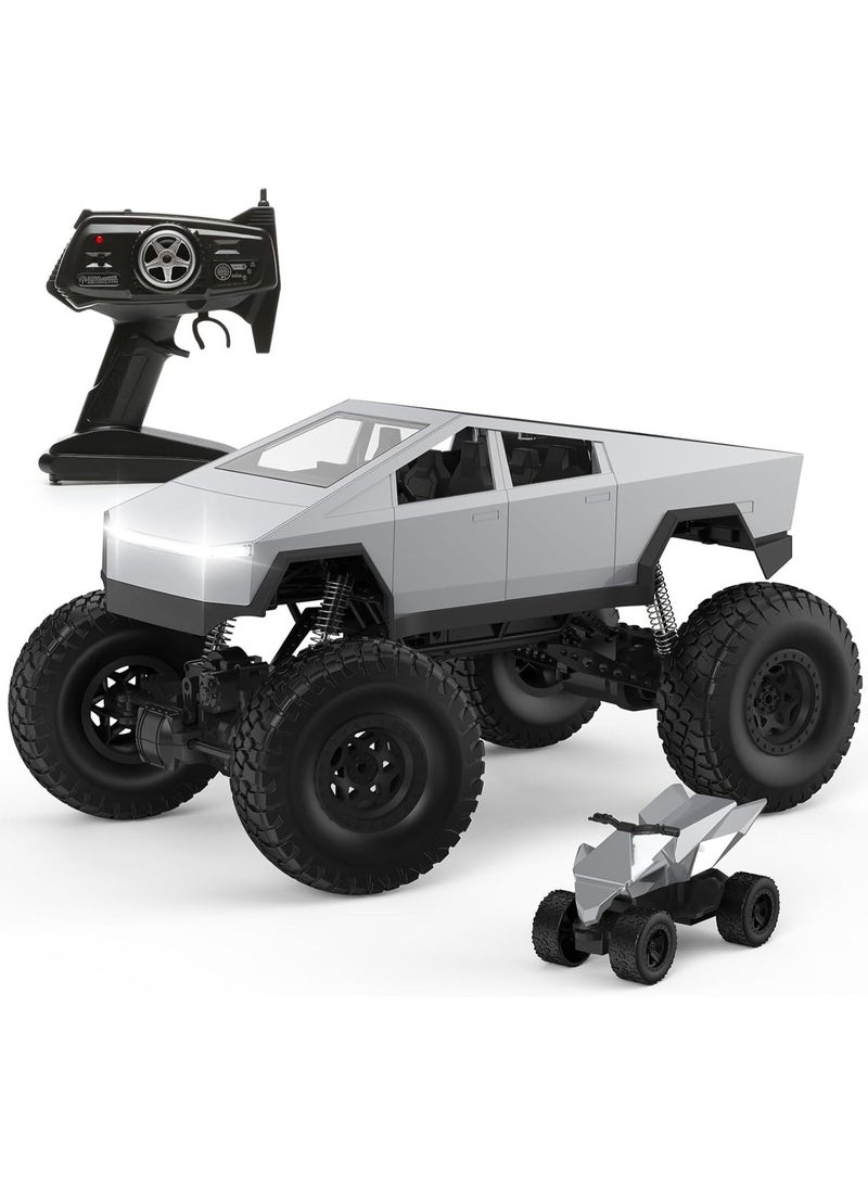 Wheels RC CAR 1.8 RC Cyber Monster Truck – 4WD Off-Road Remote Control Truck with Dual Motors, LED Headlights, 2 Rechargeable Batteries, Big-Scale 2.4GHz Cyber Toy Vehicle for Kids - Image 1